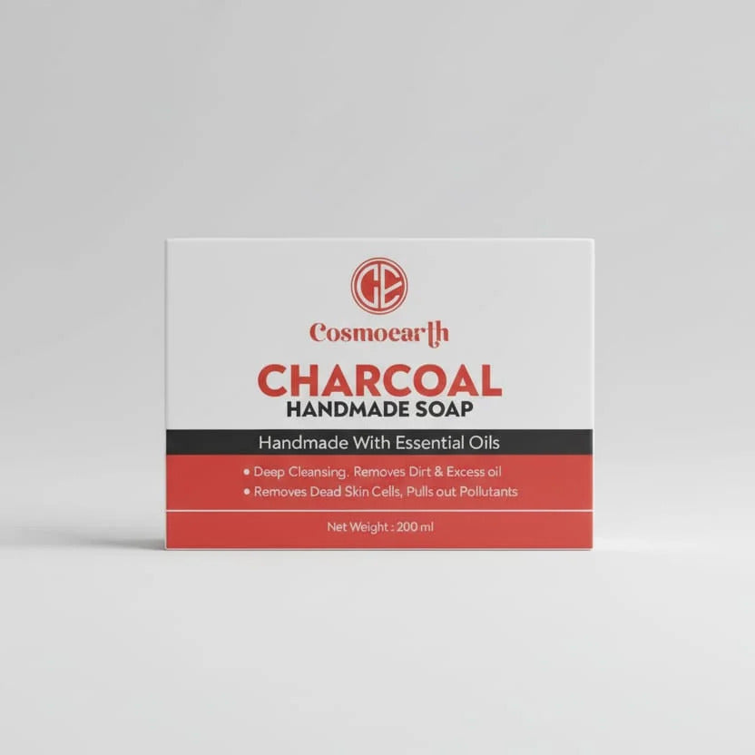 Cosmoearth Charcoal Handmade Soap - Detoxifying & Skin Softening -100gm