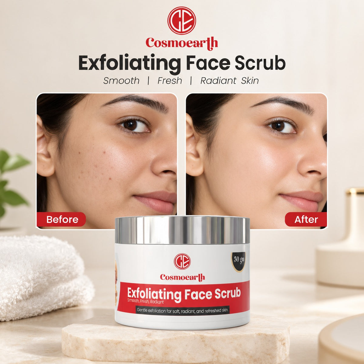 Cosmoearth Exfoliating Face Scrub – Smooth & Radiant Skin – 50 gm