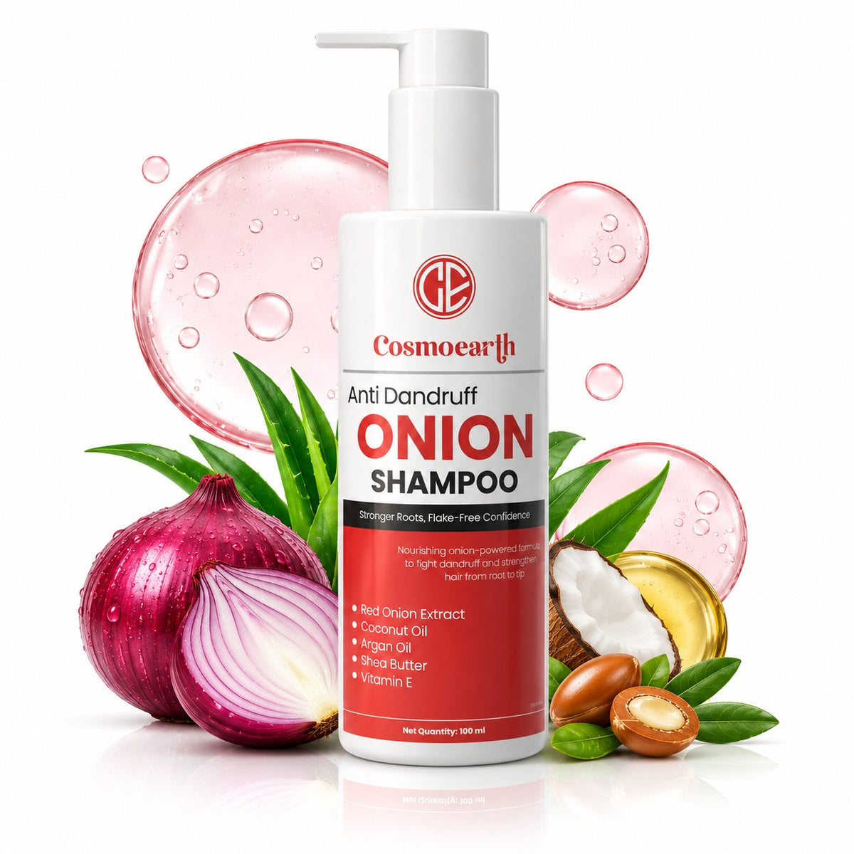 Cosmoearth Anti Dandruff Onion Shampoo – Red Onion Extract – 100 ml
